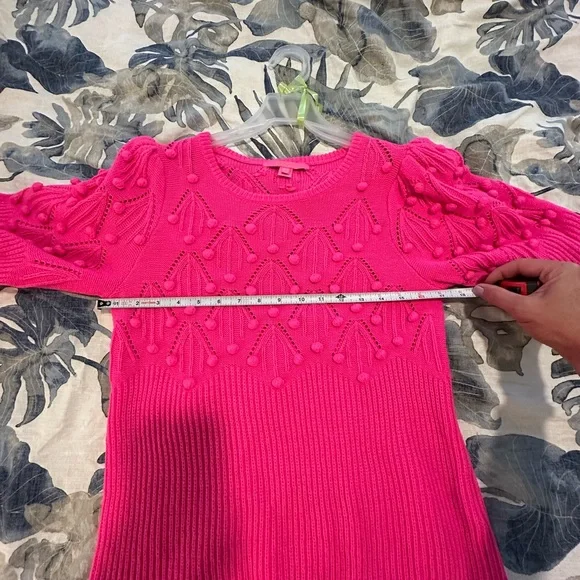 *EUC* Lilly Pulitzer Vibrant Pink Pom Pom Sweater - Picture 4 of 7